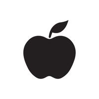 manzana Fruta icono terminado blanco fondo, silueta estilo concepto. vector ilustración