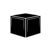 caja icono. negro icono en blanco antecedentes. vector ilustración