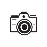 Camera icon. Black camera icon on white background. Vector illustration