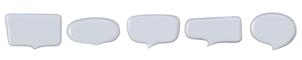 3d speech balloon set for text. Cloud for message talk. Speak dialog box. 3d vector render.