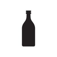 Bottle icon over white background, silhouette style concept. vector illustration