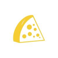 Cheese icon. Flat icon on white background. Vector illustration