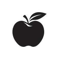 manzana Fruta icono terminado blanco fondo, silueta estilo concepto. vector ilustración