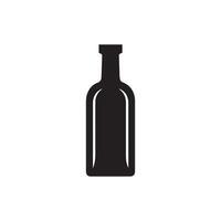 Bottle icon over white background, silhouette style concept. vector illustration