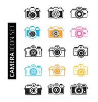 Set of camera icons. Vector illustration in flat style