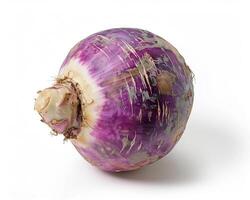 AI generated Fresh turnip isolated on white background. Close-up Shot. photo