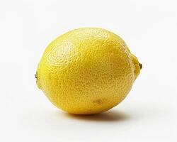 AI generated Fresh lemon fruit isolated on white background. Close-up Shot. photo