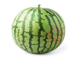 AI generated Fresh watermelon fruit isolated on white background. Close-up Shot. photo