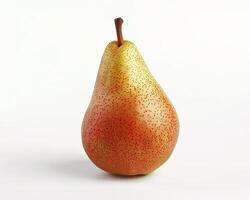 AI generated Fresh pear fruit isolated on white background. Close-up Shot. photo