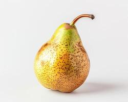 AI generated Fresh pear fruit isolated on white background. Close-up Shot. photo