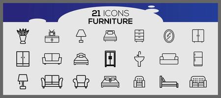vector mueble y hogar decoraciones conjunto de íconos negocio y íconos conjunto mueble elementos conjunto