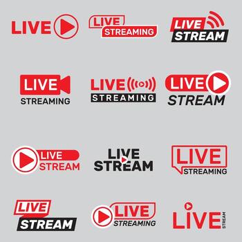 Live stream icon set design. Live stream vector design