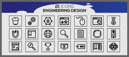 Vector vector industry engineering mechanical thin line icons bundle of engineering set icons