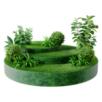 AI generated 3D Rendering of a Grass in a Round podium shape on Transparent Background - Ai Generated png