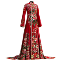AI generated 3D Rendering of a Chinese Traditional Woman Dress on Transparent Background - Ai Generated png