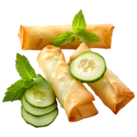 AI generated 3D Rendering of a Spring Roll on Transparent Background - Ai Generated png