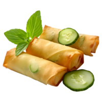 AI generated 3D Rendering of a Spring Roll on Transparent Background - Ai Generated png