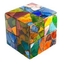 ai generato 3d interpretazione di un' colorato rubik cubo su trasparente sfondo - ai generato png