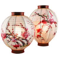 AI generated 3D Rendering of a Chinese Traditional Paper Lantern on Transparent Background - Ai Generated png