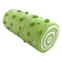 AI generated 3D Rendering of a Green Tasty Cake on Transparent Background - Ai Generated png