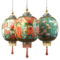 AI generated 3D Rendering of a Chinese Traditional Paper Lantern on Transparent Background - Ai Generated png