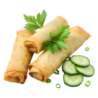 AI generated 3D Rendering of a Spring Roll on Transparent Background - Ai Generated png