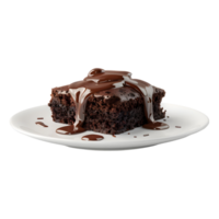 AI generated 3D Rendering of a Chocolate Slice on Transparent Background - Ai Generated png