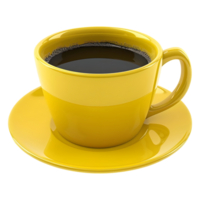 ai generato 3d interpretazione di un' giallo caffè tazza su trasparente sfondo - ai generato png