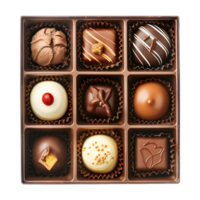 AI generated 3D Rendering of a Chocolate Gift Box on Transparent Background - Ai Generated png