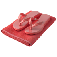 AI generated 3D Rendering of a Towel With Slippers on Transparent Background - Ai Generated png