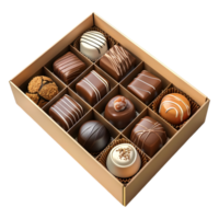 ai généré 3d le rendu de une Chocolat cadeau boîte sur transparent Contexte - ai généré png