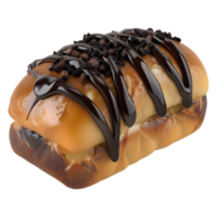 AI generated 3D Rendering of a Bread Cake With Chocolate On it on Transparent Background - Ai Generated png