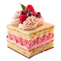 AI generated 3D Rendering of a Small Piece of Cake or Pastry on Transparent Background - Ai Generated png