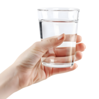 ai gegenereerd water glas in hand- Aan transparant achtergrond - ai gegenereerd png