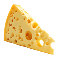 ai generado 3d representación de un sabroso amarillo queso en transparente antecedentes - ai generado png