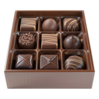 AI generated 3D Rendering of a Chocolate Gift Box on Transparent Background - Ai Generated png