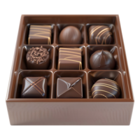 ai gegenereerd 3d renderen van een chocola geschenk doos Aan transparant achtergrond - ai gegenereerd png