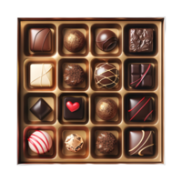 AI generated 3D Rendering of a Chocolate Gift Box on Transparent Background - Ai Generated png