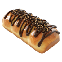 AI generated 3D Rendering of a Bread Cake With Chocolate On it on Transparent Background - Ai Generated png