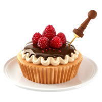 AI generated 3D Rendering of a Small Piece of Cake or Pastry on Transparent Background - Ai Generated png