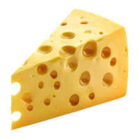 ai generado 3d representación de un sabroso amarillo queso en transparente antecedentes - ai generado png