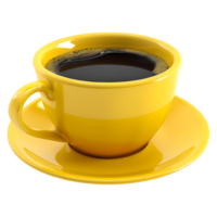 ai generato 3d interpretazione di un' giallo caffè tazza su trasparente sfondo - ai generato png