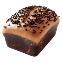 ai gerado 3d Renderização do uma pão bolo com chocolate em isto em transparente fundo - ai gerado png