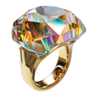 ai generiert 3d Rendern von ein Edelstein Ring auf transparent Hintergrund - - ai generiert png