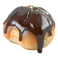 ai gerado 3d Renderização do uma pão bolo com chocolate em isto em transparente fundo - ai gerado png