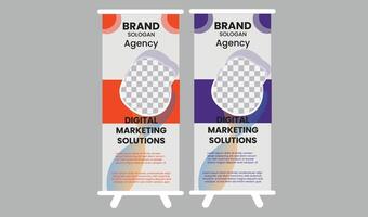 banner enrollable de marketing digital vector