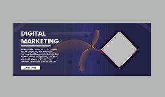 diseño de banner web de marketing digital vector