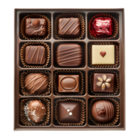 ai genererad 3d tolkning av en choklad gåva låda på transparent bakgrund - ai genererad png