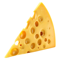 ai generado 3d representación de un sabroso amarillo queso en transparente antecedentes - ai generado png