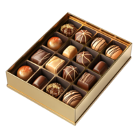 ai gegenereerd 3d renderen van een chocola geschenk doos Aan transparant achtergrond - ai gegenereerd png